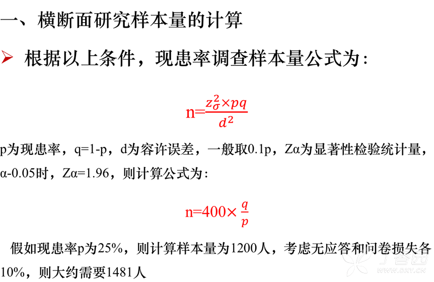 横断面研究样本量计算公式及pass软件实现-样本量计算之一